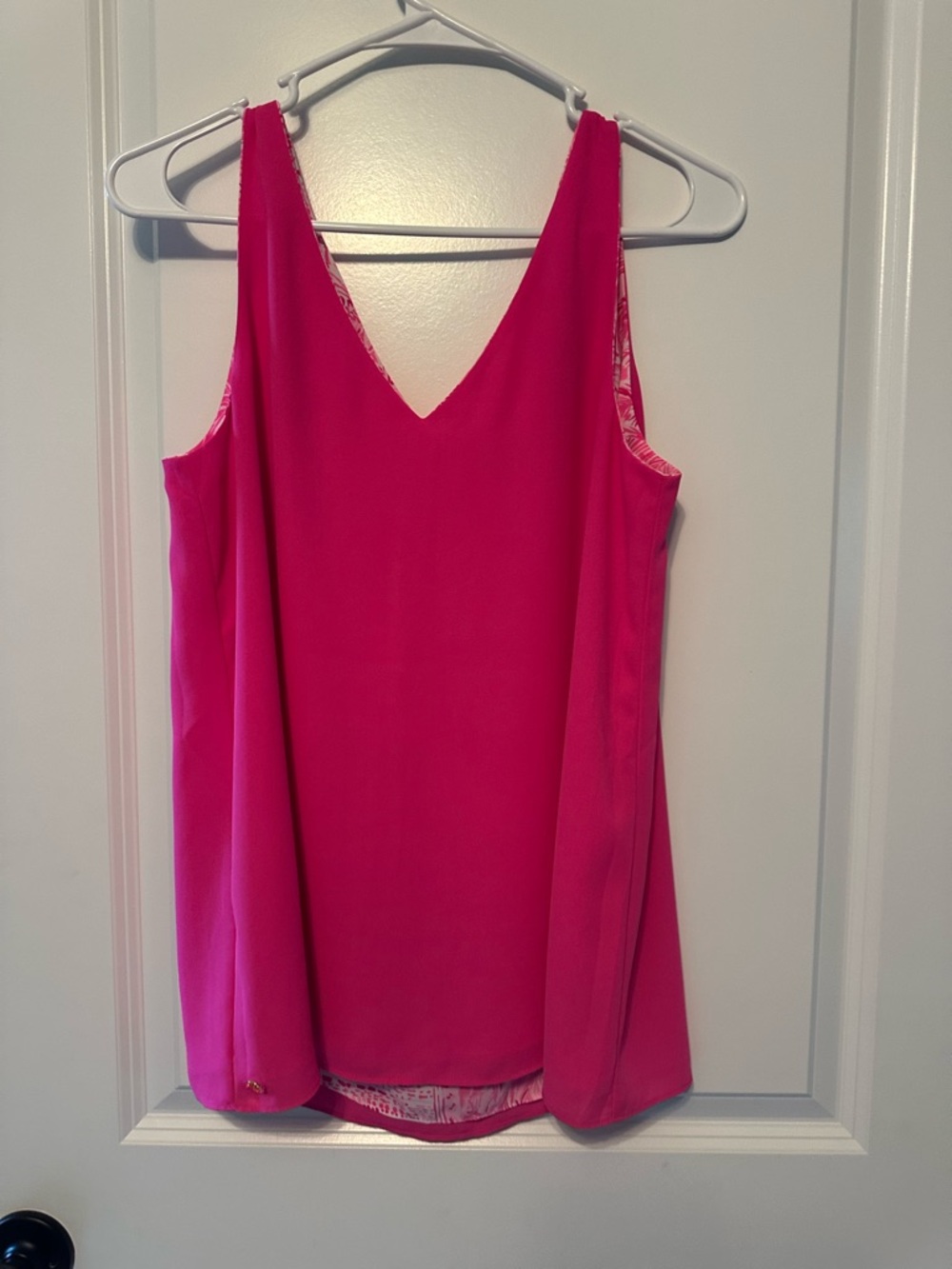 Lilly Pulitzer Hot Pink V-Neck REVERSIBLE Sleeveless Tank